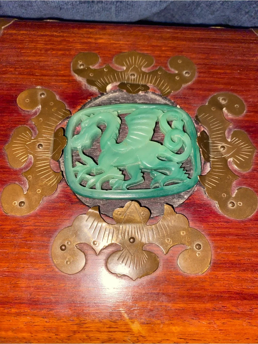 8 Other Reasons Wooden Jewelry Box with Turquoise Accent and Brass Hardware
